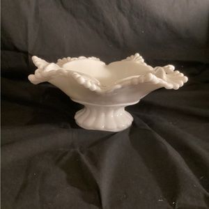 Westmoreland White Milk Glass Pedestal, Footed Serving Bowl